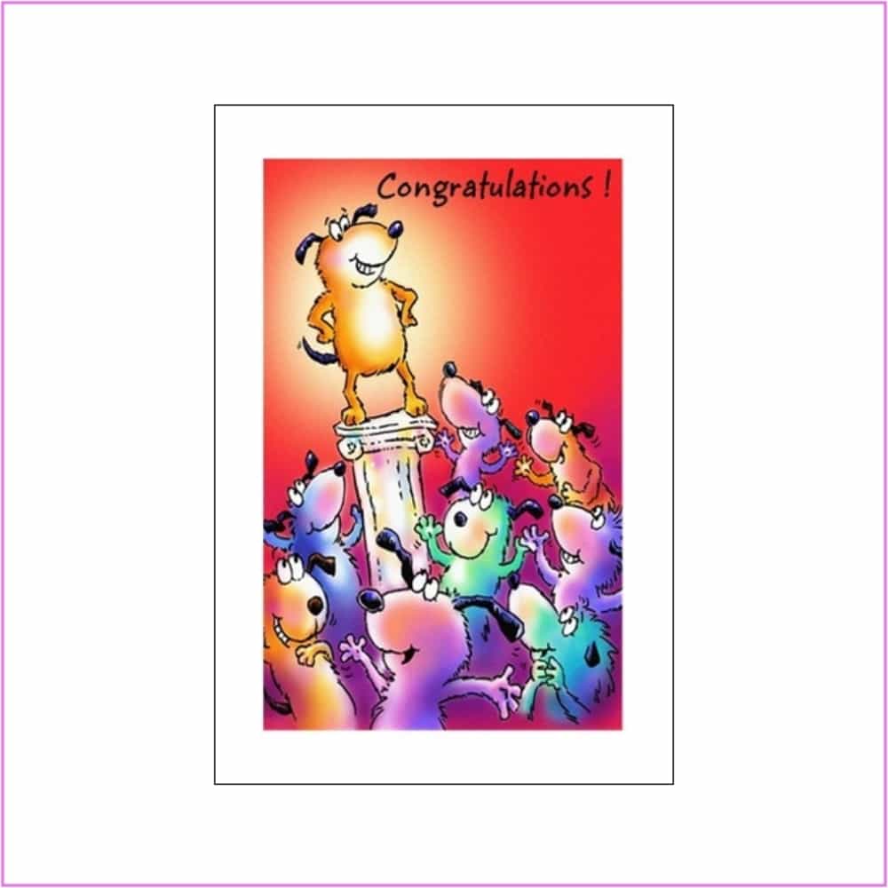 congratulations card with top dog